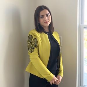 Blazer with black embroidery